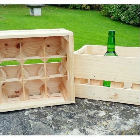 Caja sidra de madera 12 botellas